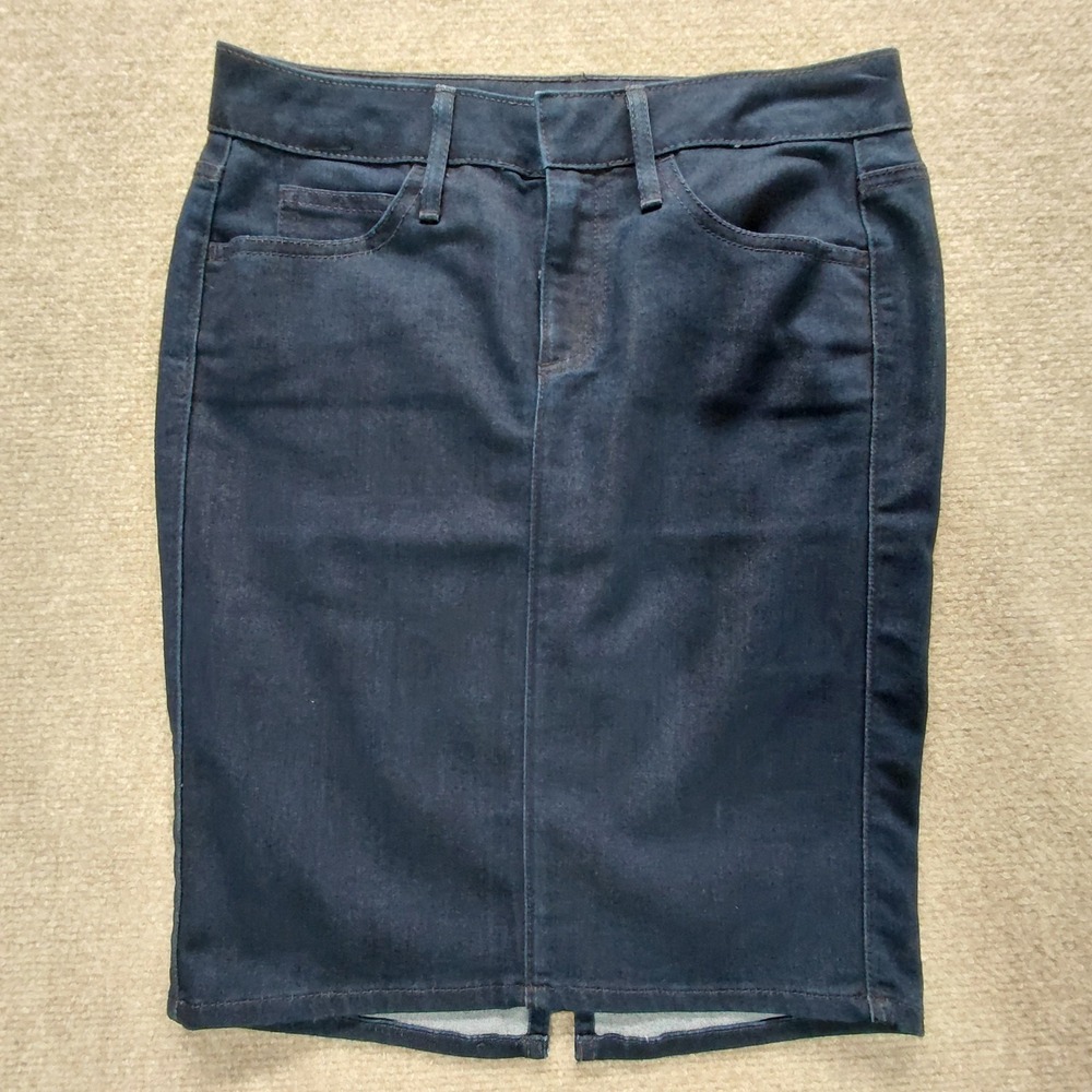 GAP Jean Skirt Women's Size 24 / 00 Dark‎ Blue Denim Short Pencil Stretch Slit